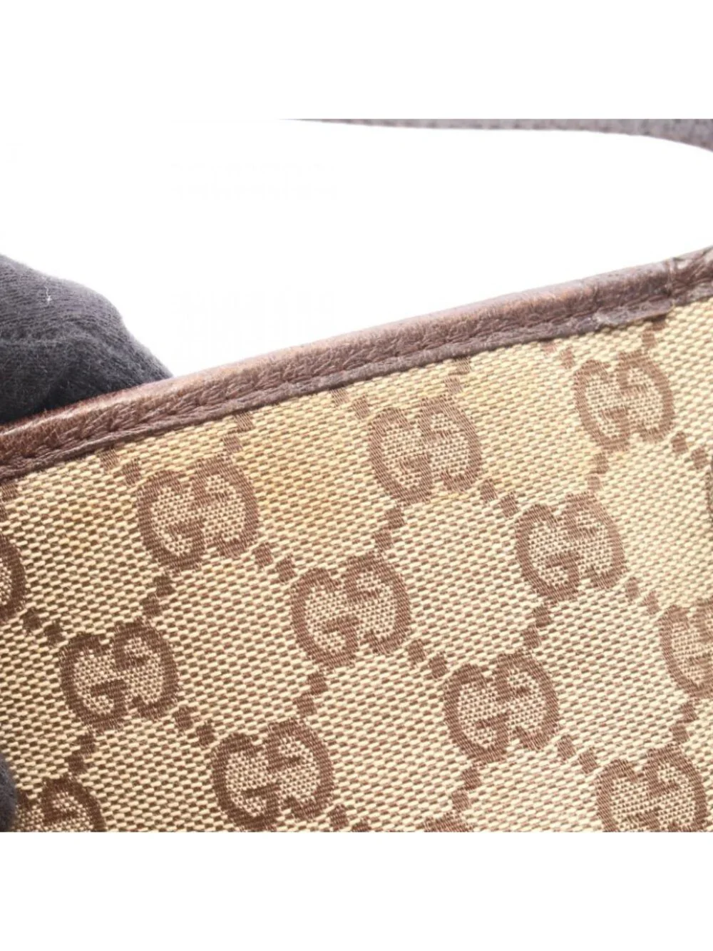 Gucci Tote GG Canvas Beige Dark Brown